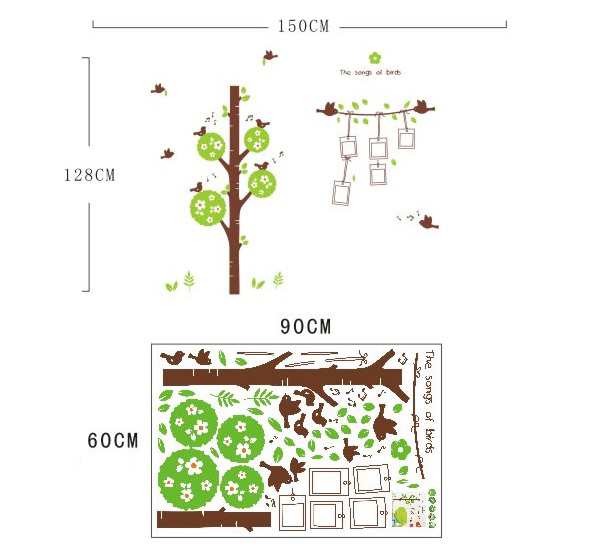 ウォールステッカー 歌っている小鳥と木 フォトフレーム 壁シール ツリー 写真枠 お部屋の飾り付け 壁紙補修 はがせる インテリアシールの通販はau Pay マーケット 41ウォールステッカー
