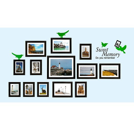 ウォールステッカー 風景写真 フォトフレーム 壁シール 黒の写真枠 欧風 鳥 額縁 ブラック 英文字 はがせる インテリアシール 配送料無料の通販はau Pay マーケット 41ウォールステッカー