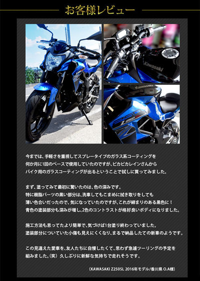 ガラスコーティング剤 ピカピカレイン バイク用 滑水性 ピカピカレイン 3年間 ノーワックス 洗車 送料無料 Top Bike の通販はau Pay マーケット ピカピカレイン