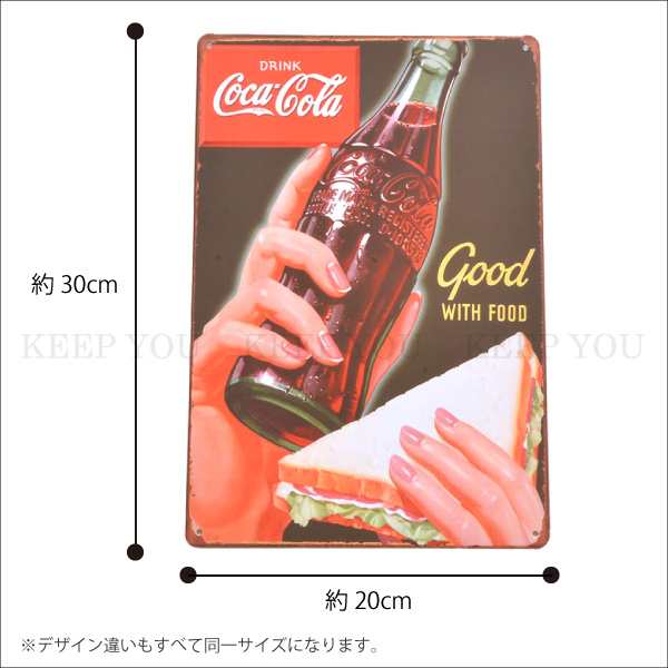 4枚までメール便280円対応】ブリキ看板 コカコーラ 20×30cm