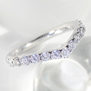 Ｖ字 ダイヤモンドリング【0.7ct】 プラチナ950 【H・SIクラス】 ダイヤモンド エタニティ ☆【送料無料】【ギフトラッピング】の通販は指輪・リング