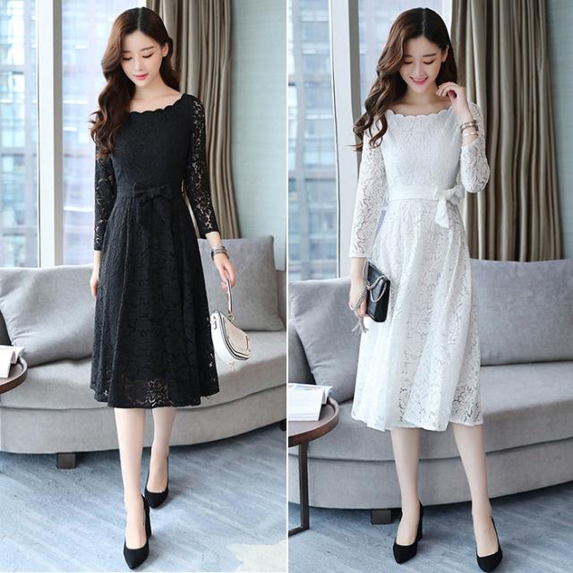 即日発送 パーティードレス 総レース ワンピース ワンピース フレアワンピース レース ａライン 長袖 お呼ばれ 二次会 レディーの通販はau Pay マーケット ヨシコ商店