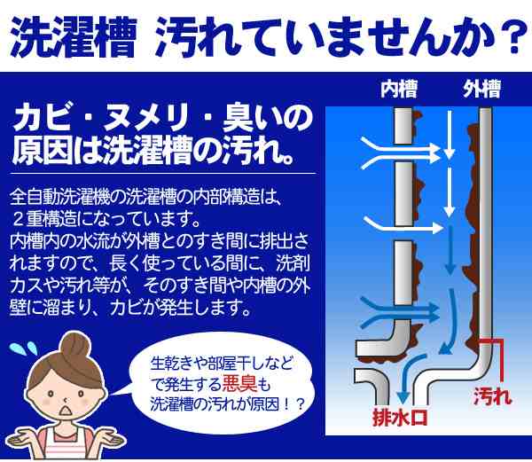 洗濯槽クリーナー 洗濯槽快 2包組【メール便☆送料無料】洗濯槽のカビ取り 部屋干しの臭い ヌメリ 悪臭の除去に!!の通販はau PAY マーケット -  キレイサプリ