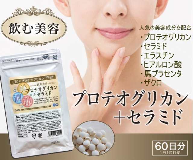 プロテオグリカン セラミド サプリメント 60日分 コラーゲン 馬プラセンタ ザクロ Q10 エラスチン ヒアルロン酸 配合 送料無料の通販はau Pay マーケット 三共サプリ