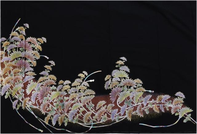 黒留袖 お仕立上がり 洗える 袋帯 長襦袢 3点セット 金彩古典菊 フリー