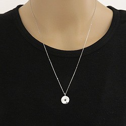 メンズネックレス 一粒 ブラックダイヤモンド プラチナ 太陽 モチーフ Pt900 Pt850 ペンダント｜au PAY マーケット