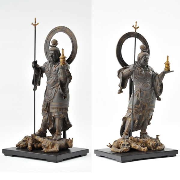 仏像「毘沙門天」 (送料無料,卓上ミニ仏像,仏像フィギュア,手のひらサイズ,ミニ仏像,ポリストーン,TanaCocoro,掌)の通販は