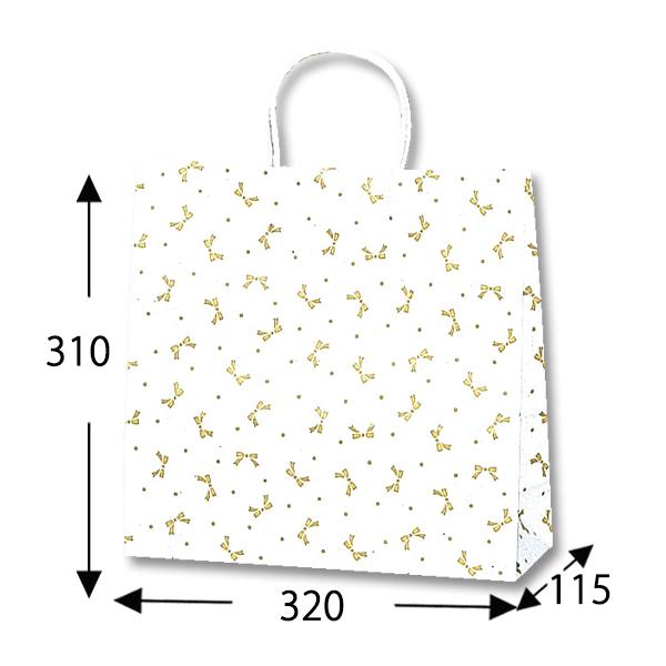 紙袋 持ち手あり手提げ袋 チャームバッグ ニューリボン金 3サイ Hukua 25 買い物袋 ショッパー フリマ レジ袋 工作 業務用 の通販はau Pay マーケット リボンネットショップ