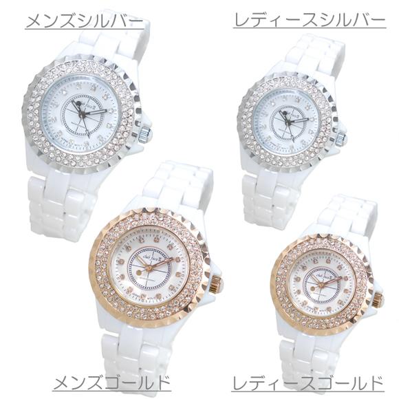 レディース腕時計 メンズ腕時計 ダイヤベゼル ラインストーン ホワイトセラミック腕時計 全4種類の通販はau Pay マーケット エブリー Au Pay マーケット店