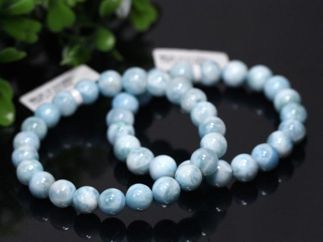 ☆高品質☆【天然石 ブレスレット】ラリマー (5A) (約9.5〜10mm) (ケース付) パワーストーン 母の日 ギフト