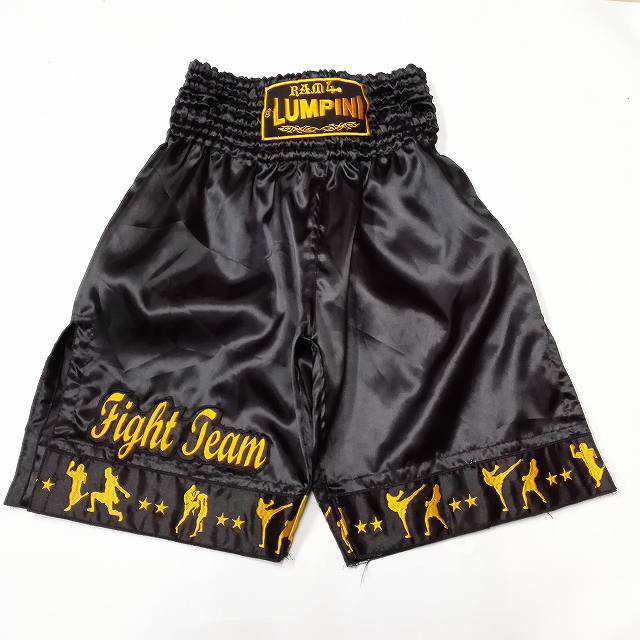 新品 サテン 90 LUMPINI ボクシング パンツ S/M/L/XL 選択 K1黒技