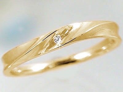 ダイヤモンド イエローゴールド 結婚指輪 ペアリング マリッジリング 指輪 ペア 2本セット K10 ダイヤ 0.01ct｜au PAY マーケット
