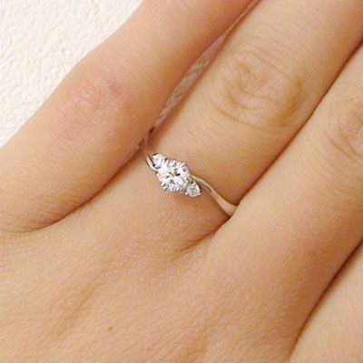 鑑定書付 ダイヤモンド プラチナ 婚約指輪 エンゲージリング 0.3ct D