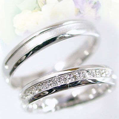 ダイヤモンド ホワイトゴールド 結婚指輪 ペアリング マリッジリング ペア 2本セット K10wg 指輪 ダイヤ 0.10ct｜au PAY マーケット