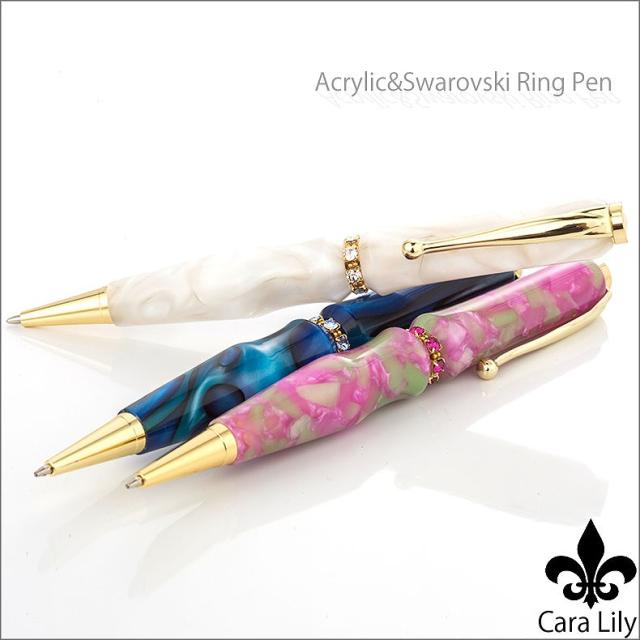 chrish craft 竹内 靖貴 ボールペン 高級 文具アクリル クロスタイプ 三菱SK-8 スワロフスキー オンリーワン 女性 日本製 職人 手作り tas1701 新品  big_laの通販は 11,000円