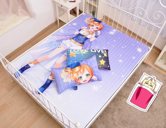 描き下ろし添い寝シーツ♪ラブライブ！ 星空 凛 イラスト ダブル フィットタイプシーツ&ピローケースセット/アニメ/200x150cmの通販は 7,309円