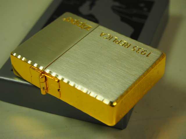 ジッポーZippo 1935 レプリカ・シンプルロゴ SG★金銀シルバーゴールド新品