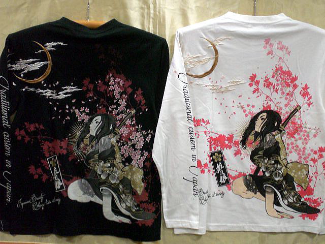 絡繰魂　和柄　抜刀娘 凛・三日月舞桜　 長袖Tシャツ カラクリ魂の通販は