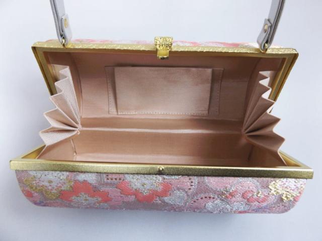 草履バッグセット 帯地 横丸型 ピンク銀地桜ハート 3Ｌ 27ｃｍ 日本製 大きいサイズ 振袖 成人式 卒業式 袴 訪問着 着物_3