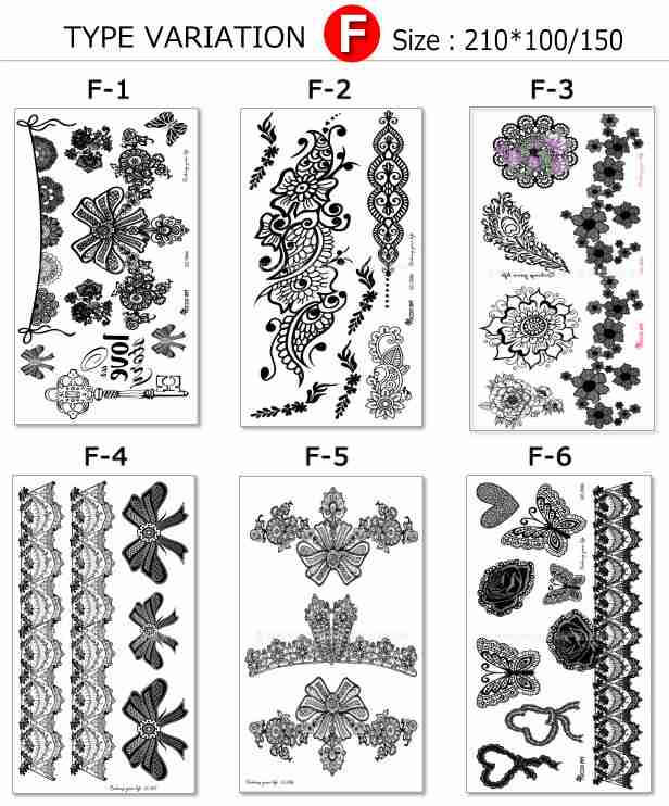 タトゥーシール レース 【F】 ボディー シール フラッシュタトゥー 刺青 ボディジュエリー Tatoo lace sticker  210×150mmの通販はau PAY マーケット 卸売のＥｉＥｉ au PAY マーケット－通販サイト
