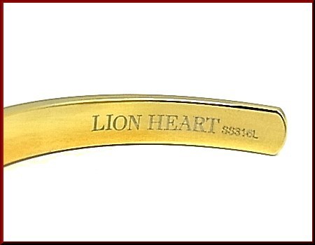 LION HEART/ライオンハート【ステンレスアクセ】メンズ ステンレスブレスレット バングル ゴールド　LHMB003N（送料無料）