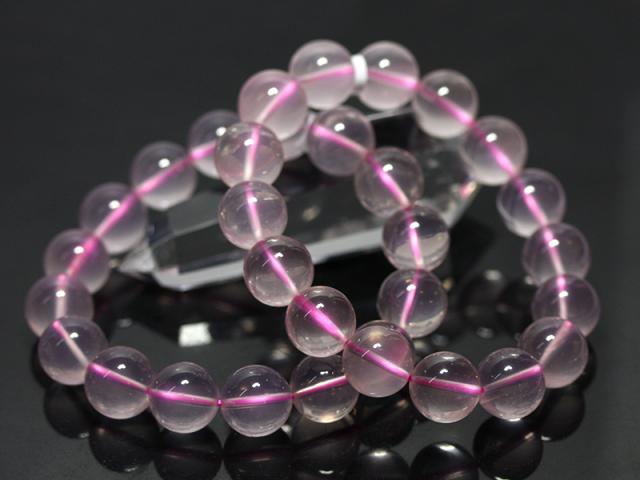 ☆高品質☆【天然石 ブレスレット】スターローズクォーツ (3A) (約12〜12.5mm) パワーストーン 母の日 ギフト_1