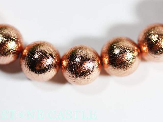 ☆高品質☆【天然石 ブレスレット】ギベオン隕石 (ピンクゴールド) (約8〜8.5mm) (鑑別済) パワーストーン 母の日 ギフト ブレスレット