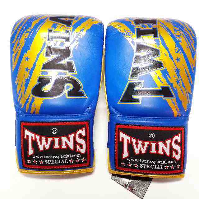 新品 正規 TWINS ボクシング パンチンググローブ 本革製 サイズ選択 青金-
