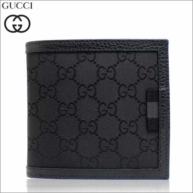 グッチ GUCCI 財布 二つ折り財布 GGナイロン ブラック アウトレット 