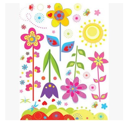 ウォールステッカー カジュアルフラワー 壁シール 花 チューリップ 太陽 蝶々 カラフルな 植物 子供部屋に 貼り直せる デコステッカーの通販はau Pay マーケット 41ウォールステッカー