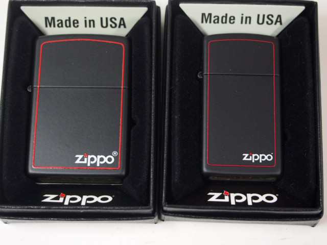 ジッポージッポー ペア ブラックマット黒（Zippo＆Border）218ZB 2個 赤ライン新品｜au PAY マーケット