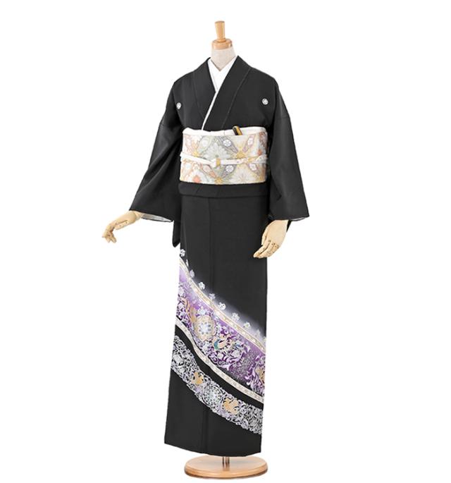 往復送料無料 2泊3日 レンタル 黒留袖 No.0222 Lサイズ