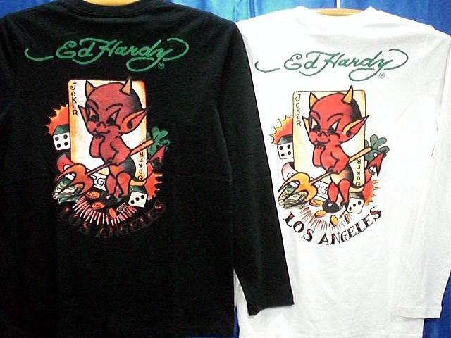 エド・ハーディー Tシャツ 長袖Tシャツ デビルプリント ED HARDY