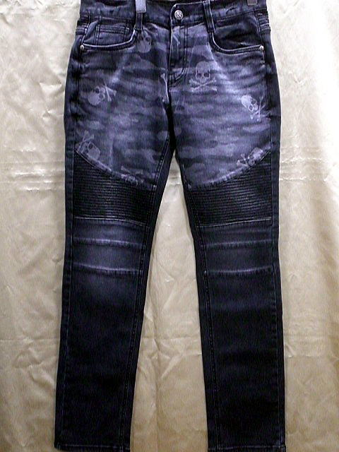 ビーアンビション　ストレッチデニム　バイカーパンツ　迷彩柄切替  BE AMBITIONの通販は 11,700円