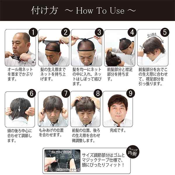 メンズ フルウィッグ 耐熱ファイバー かつら 薄毛 白髪隠し