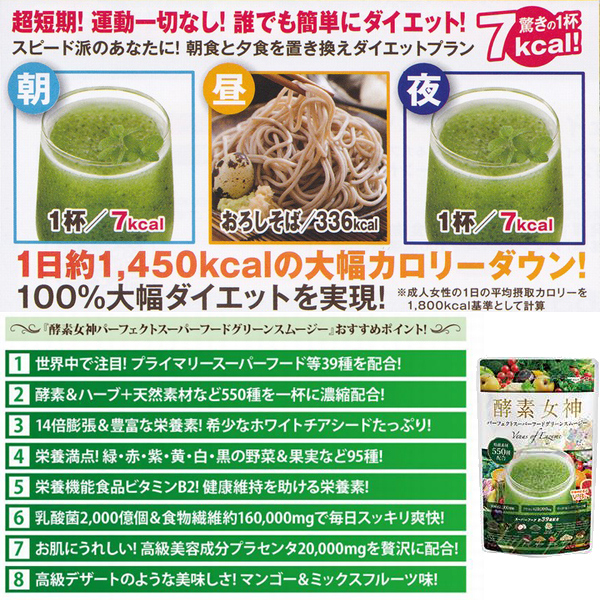 送料無料酵素女神パーフェクトスーパーフードグリーンスムージー 栄養機能食品 酵素 ホワイトチアシード セレブ タレント愛用 の通販はau Pay マーケット 株式会社ポニー