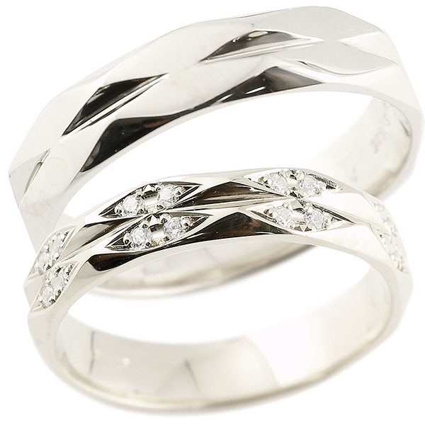 結婚指輪 ペアリング 指輪 ダイヤモンド シルバー925 ダイヤリング 指輪 婚約指輪 カットリング 菱形 Sv925 宝石 パートナー カップル 送の通販はau Pay マーケット ジュエリー工房アトラス
