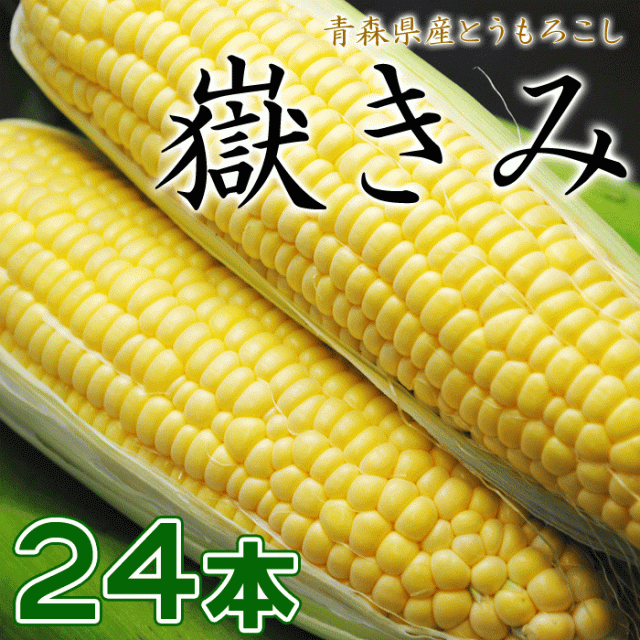 嶽きみ 24本セット 青森県が誇るプレミアム とうもろこし まるで果物のような甘さ トウモロコシ コーン 同梱不可 / 沖縄県・一部離島配送不可