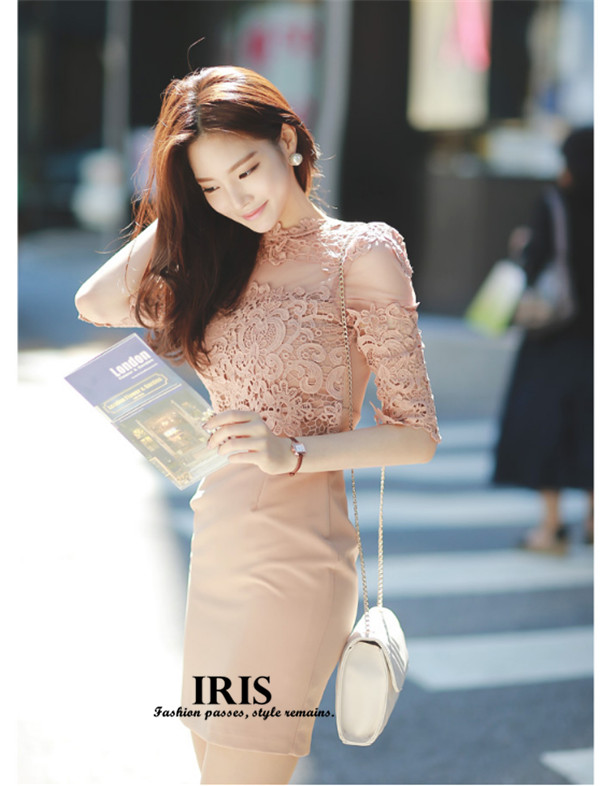 レースワンピース ドレス 秋ワンピース 五分袖 タイト ベージュ フォーマル 大人 成人式 結婚式 ｓ ｍ ｌの通販はau Pay マーケット ファッション ハーマー