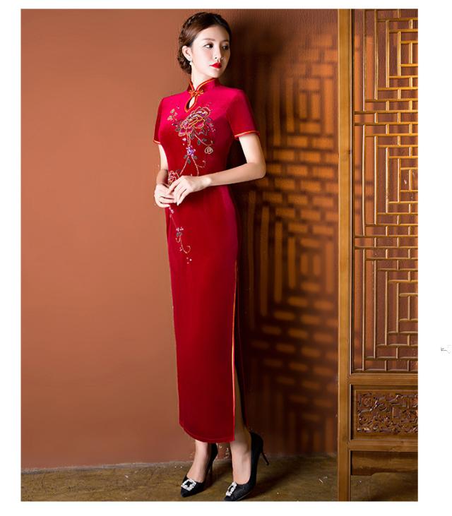 人気 ベロア チャイナドレス パーティドレス ロングドレス チャイナドレス ワンピ スリット 赤 宴会 二次会 発表会 舞台 撮影 D080の通販はau Pay マーケット Yy Shop