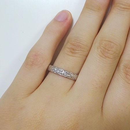 ハワイアン ジュエリー ペアリング 2本セット プラチナ 結婚指輪 マリッジリング ダイヤモンド Pt900 マイレ