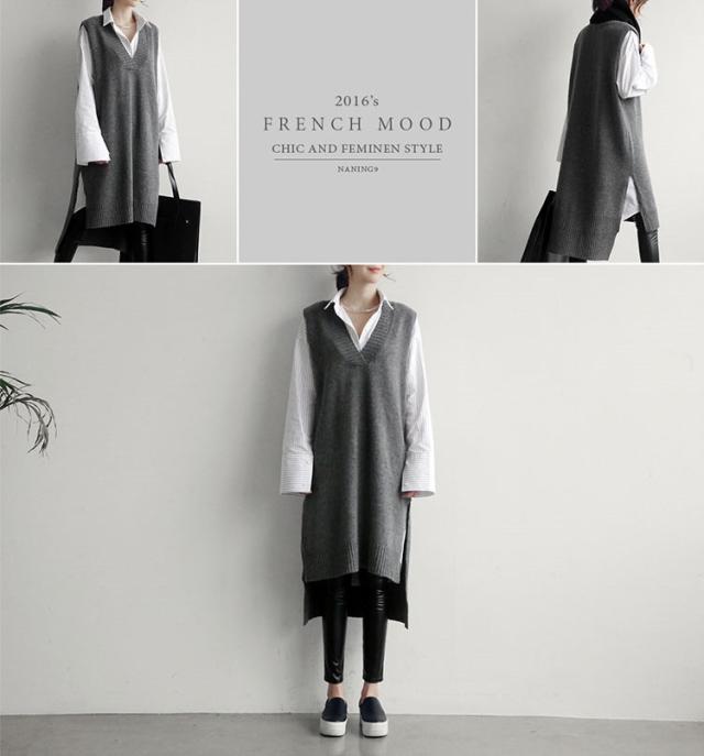 短納期 ニットベスト リブニット ロングニットベスト レディース ノースリーブ マキシワンピース 袖なし ニットワンピ キャミ 重ね着 秋の通販はau Pay マーケット 中天商事