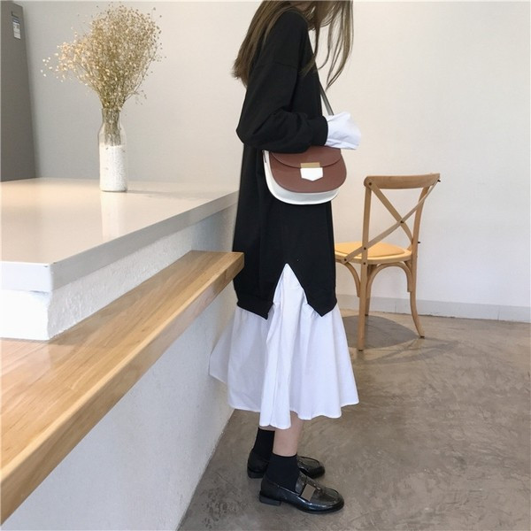 ニット シャツ ワンピース ロング丈 レイヤード 重ね着 ふんわり ワンピ の通販はau Pay マーケット Amaryl