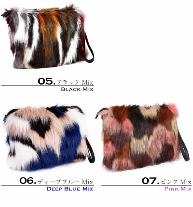 クラッチバッグ レディース ファー クラッチ ショルダー バッグ 2way