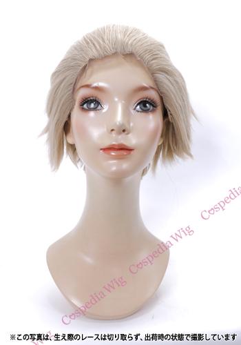 ショートフロントレース　シャンパンゴールド　コスプレウィッグ コスプレ ウィッグ wig コスウィッグ 耐熱の通販は