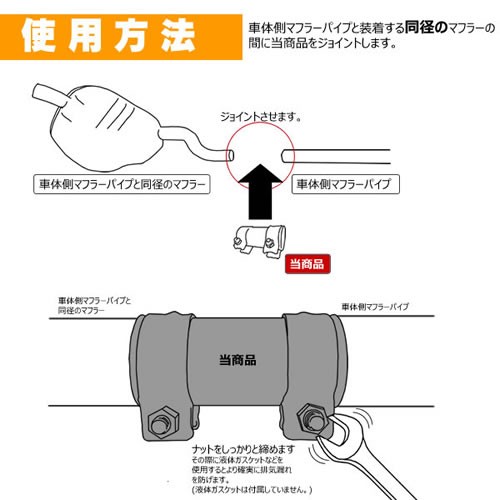 マフラースリーブ ベンツ Bmw の輸入車やバイクのマフラー交換に クランプ ジョイント 連結 接続 同径 スリップオン エムトラ の通販はau Pay マーケット エムトラcarショップ