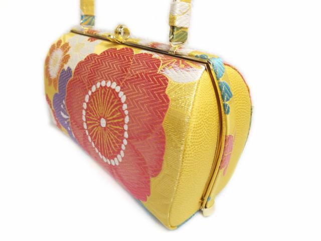 草履バッグセット 紗織 西陣織 正絹 帯地 金色地大輪八重桜桜 Ｌ 24cm 日本製 振袖 成人式 卒業式 袴 訪問着 着物 きもの_1