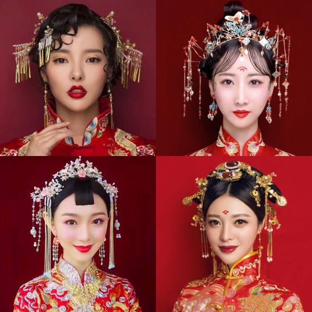 18豪華髪飾り物セット唐装漢服中国風ウェディング チャイナ古代宮廷コスプレ衣装撮影結婚式グッズ ヘアアクセサリー ピアス花嫁の通販はau Pay マーケット 岩見洋服店