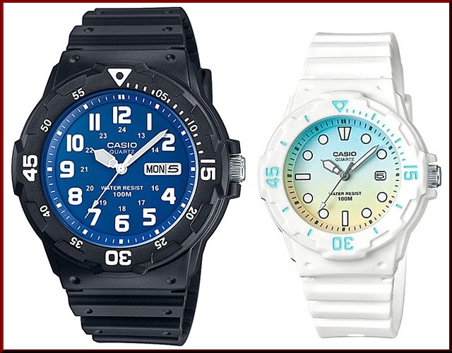 CASIO【カシオ/スタンダード】アナログクォーツ ペアウォッチ 腕時計 ラバー ブラック/ホワイト 海外モデル MRW-200H-2B2/LRW-200H-2E2（送料無料）の通販は