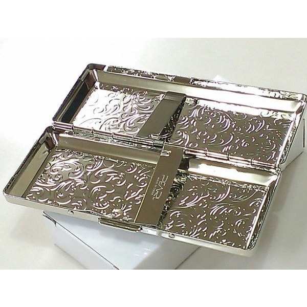 シガレットケース 超コンパクト タバコケース シルバーアラベスク ロングサイズ対応 たばこケース 10本収納 メンズ/レディース｜au PAY  マーケット